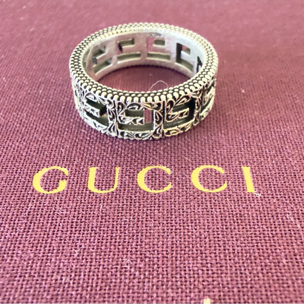New Gucci G silver Ag 925 ring size 12, US 6